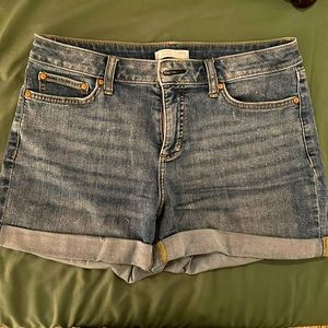 Medium Wash Denim Cuffed Shorts by Lauren Conrad Size 12